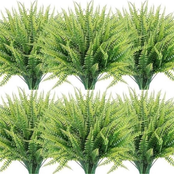 12 Bundles Artificial Plants, Fake Boston Fern Greenery Outdoor UV Resistant - Picture 8 of 11
